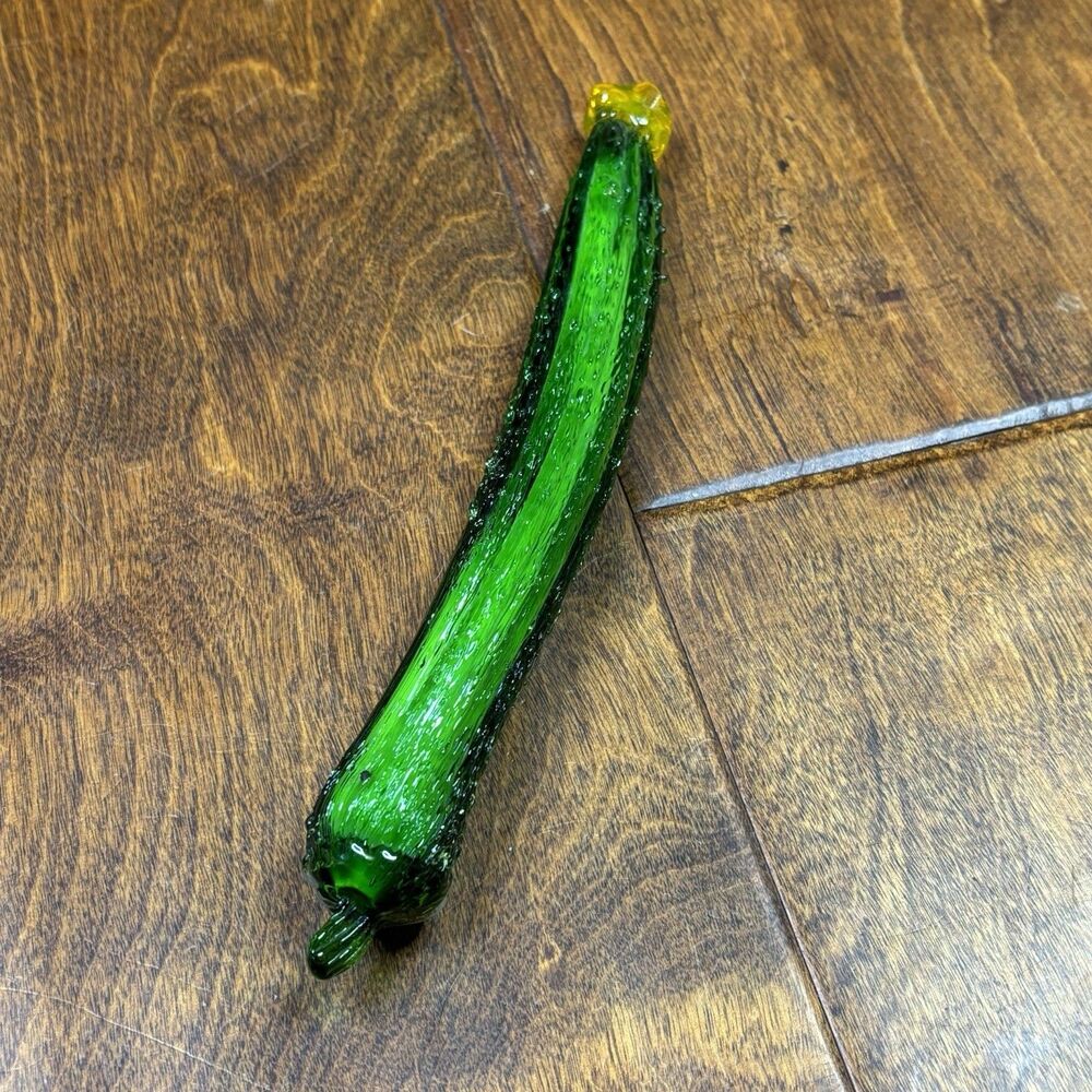 Murano style‎ glass Vegetable 8" Asparagus Green Handblown paper weight decor